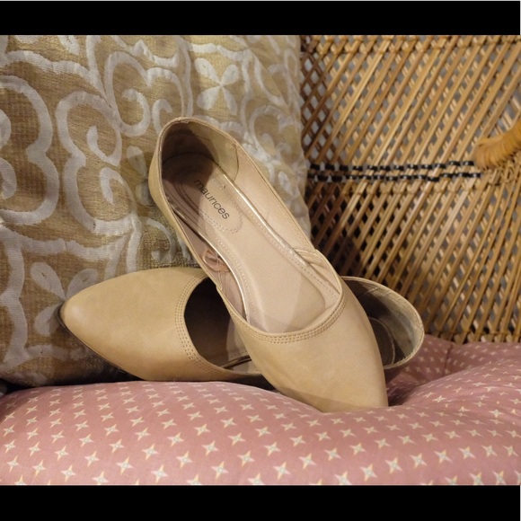 Brand-new, pointed-toe, tan flats/slip-ons - Picture 2 of 2
